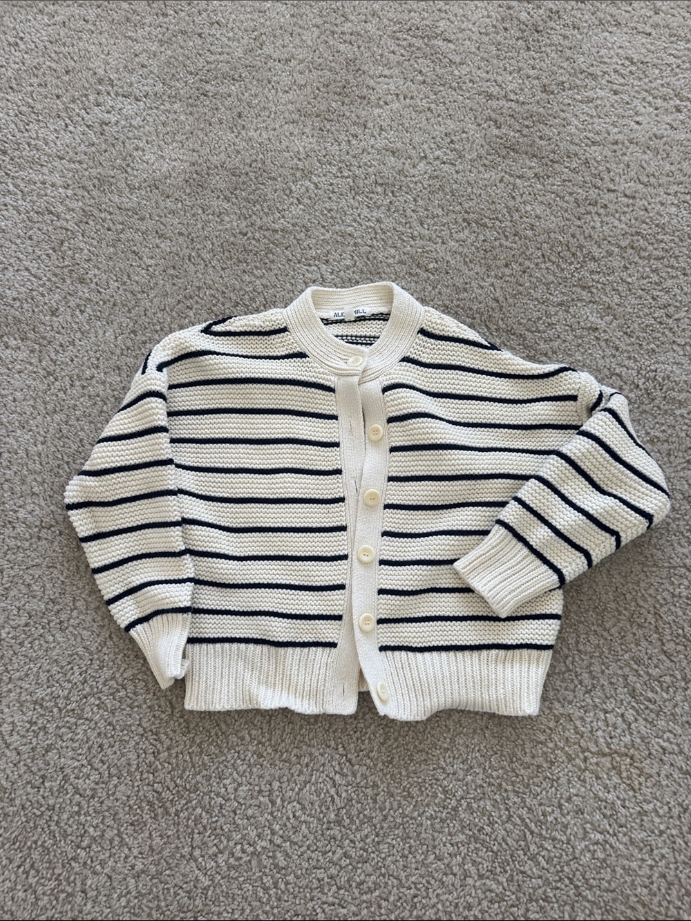 Alex Mill Cream & Navy Striped Button-Front Cardigan